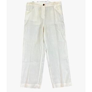 Chico’s Ribbed Waist Linen Blend Straight-Leg Cropped Pants Size 3 / XL / 16